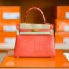 Hermes Kelly Alligator Matte Watermelon red Gold Hardware 25cm Full Handmade