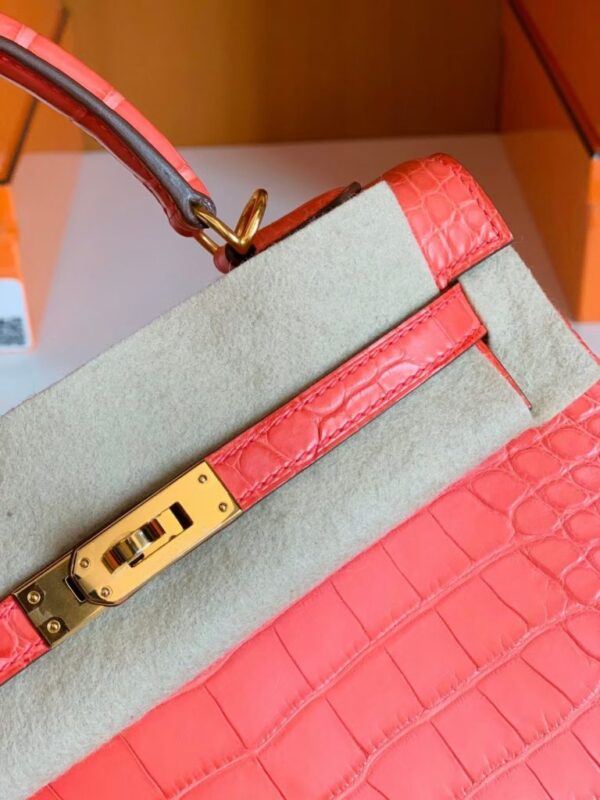 Hermes Kelly Alligator Matte Watermelon red Gold Hardware 25cm Full Handmade