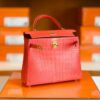 Hermes Kelly Alligator Matte Watermelon red Gold Hardware 25cm Full Handmade