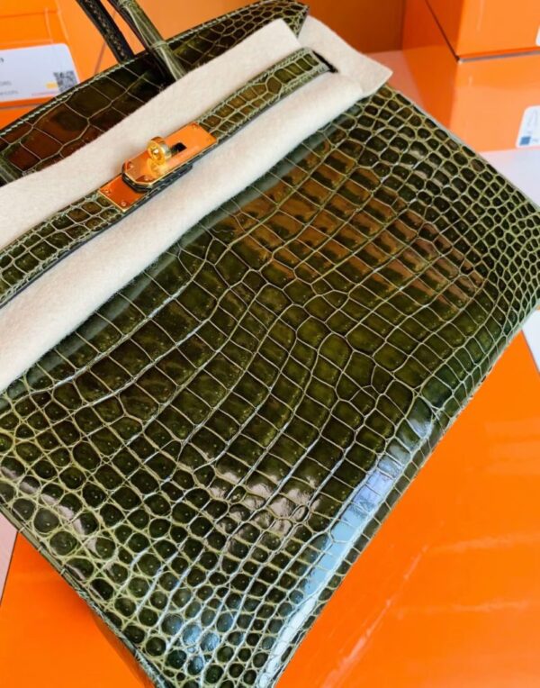 mmexport1672913012290-804x1024-1 Hermes Birkin wild Porosus Shiny 6h Olive green Gold Hardware 30cm Full Handmade