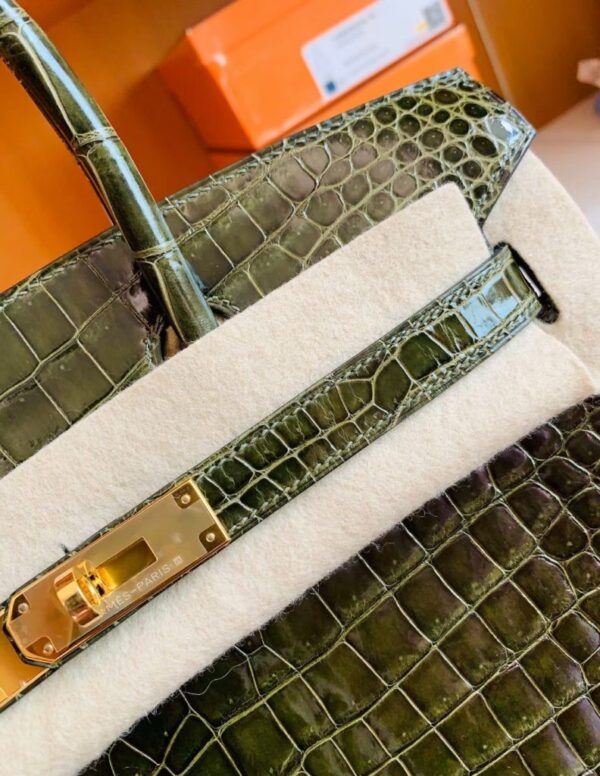 mmexport1672913017209-792x1024-1 Hermes Birkin wild Porosus Shiny 6h Olive green Gold Hardware 30cm Full Handmade
