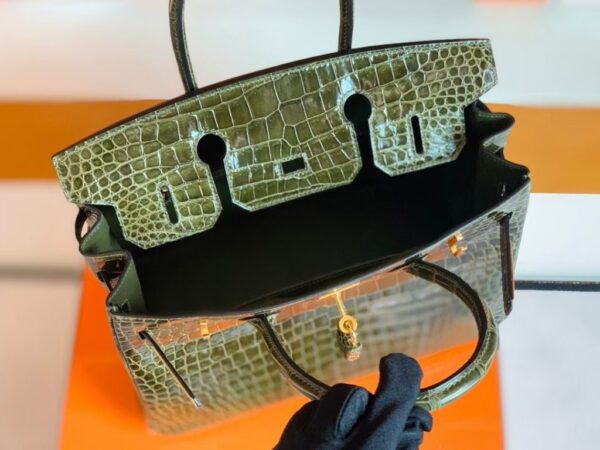 mmexport1672913020454-1024x768-1 Hermes Birkin wild Porosus Shiny 6h Olive green Gold Hardware 30cm Full Handmade