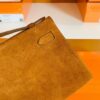 Hermes Mini Kelly pochette Golden brown chamois Gold Hardware 22cm Full Handmade