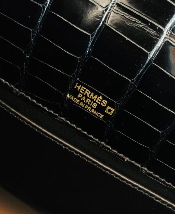 mmexport1672913119485-835x1024-1 Hermes Mini Kelly pochette Shiny Alligator CK89 Black Gold Hardware 22cm Full Handmade