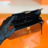 Hermes Mini Kelly pochette Shiny Alligator CK89 Black Gold Hardware 22cm Full Handmade