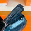 Hermes Constance Shiny Alligator crocodile n7 Dark blue Silver Hardware 18cm Full Handmade
