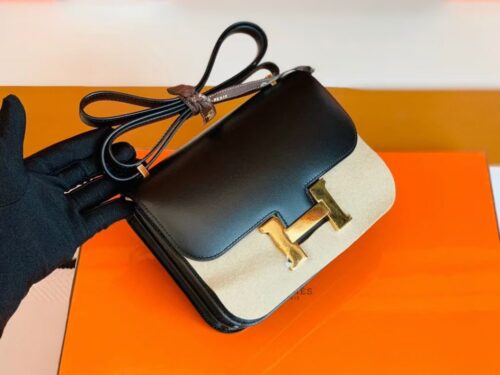 Hermes Constance Box Black Gold Hardware 18cm Full Handmade