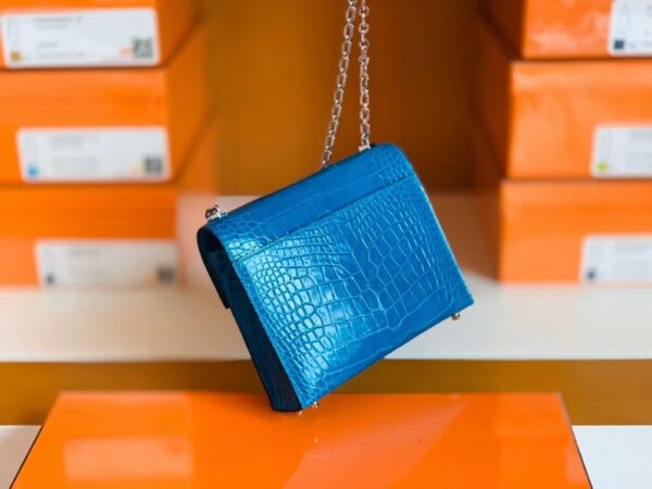 mmexport1672913559470-1024x768-1 Hermes mini Verrou Shiny Alligator 7Q Sea Blue Silver Hardware 17cm Full Handmade