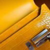 mmexport1672913588029-1024x768-1 Hermes mini Verrou Shiny Alligator 9D Amber yellow Silver Hardware 17cm Full Handmade