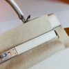 Hermes Kelly Epsom Creamy White Silver Hardware 25cm Full Handmade