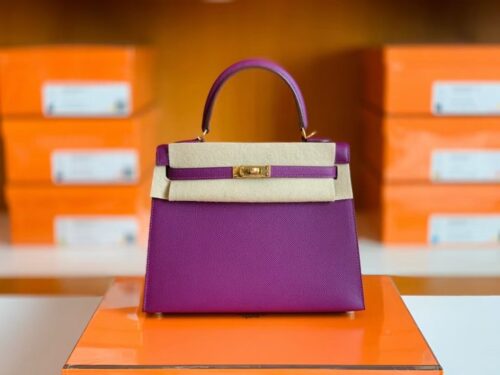 Hermes Kelly Epsom 9w Dreamy Purple Gold Hardware 25cm Full Handmade