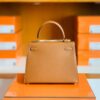 Hermes Kelly Epsom CK37 Golden Brown Gold Hardware 25cm Full Handmade