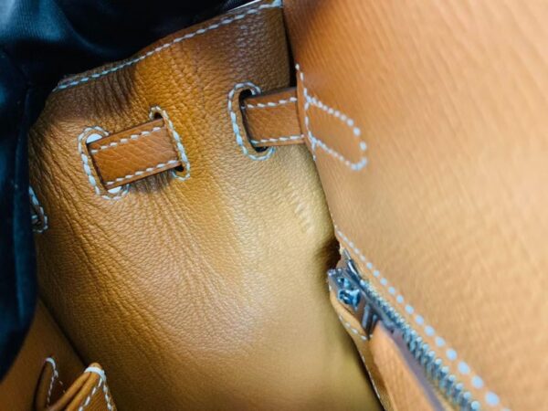 Hermes Kelly Epsom CK37 Golden Brown Silver Hardware 25cm Full Handmade