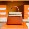 Hermes Kelly New Epsom 4E maple leaf brown Silver Hardware 25cm Full Handmade