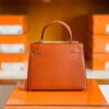 Hermes Kelly New Epsom 4E maple leaf brown Silver Hardware 25cm Full Handmade