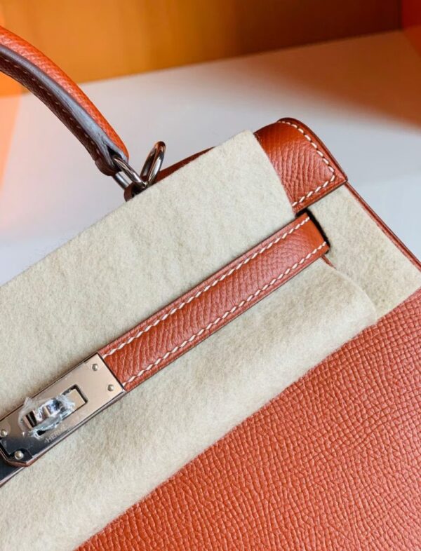 mmexport1673323253220-782x1024-1 Hermes Kelly New Epsom 4E maple leaf brown Silver Hardware 25cm Full Handmade