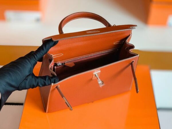 mmexport1673323259374-1024x768-1 Hermes Kelly New Epsom 4E maple leaf brown Silver Hardware 25cm Full Handmade