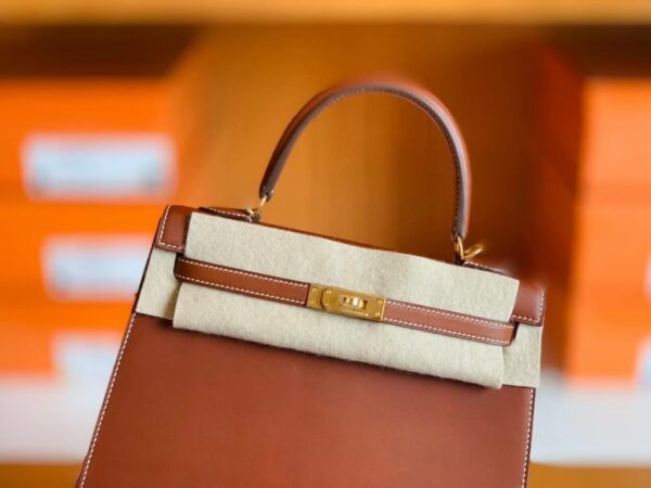 mmexport1673323276233-1024x768-1 Hermes Kelly Barenia Reddish brown Gold Hardware 25cm Full Handmade