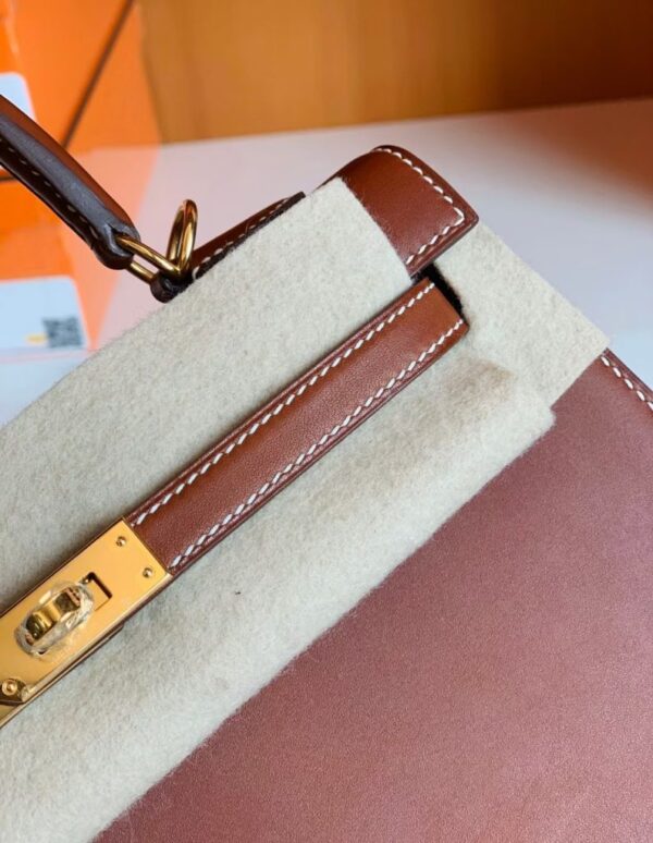 mmexport1673323277674-794x1024-1 Hermes Kelly Barenia Reddish brown Gold Hardware 25cm Full Handmade