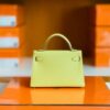 Hermes Mini Kelly Epsom 9R Lemon Yellow Silver Hardware 19cm Full Handmade