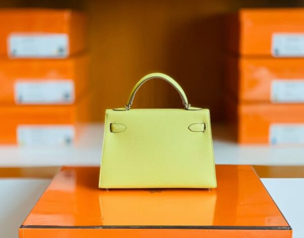 mmexport1673323307818-1024x800-1 Hermes Mini Kelly Epsom 9R Lemon Yellow Silver Hardware 19cm Full Handmade