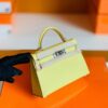 Hermes Mini Kelly Epsom 9R Lemon Yellow Silver Hardware 19cm Full Handmade