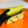 Hermes Mini Kelly Epsom 9R Lemon Yellow Silver Hardware 19cm Full Handmade