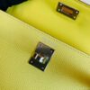 Hermes Mini Kelly Epsom 9R Lemon Yellow Silver Hardware 19cm Full Handmade