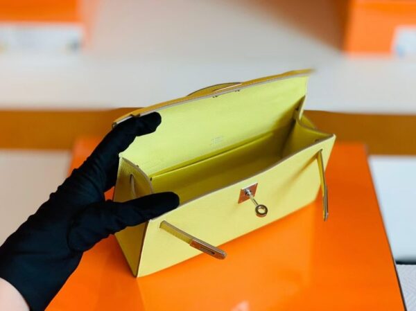 mmexport1673323337220-1024x766-1 Hermes Kelly Pochette Epsom 9R Lemon Yellow Silver Hardware 22cm Full Handmade