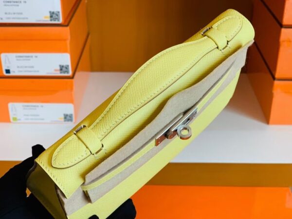 mmexport1673323339437-1024x768-1 Hermes Kelly Pochette Epsom 9R Lemon Yellow Silver Hardware 22cm Full Handmade