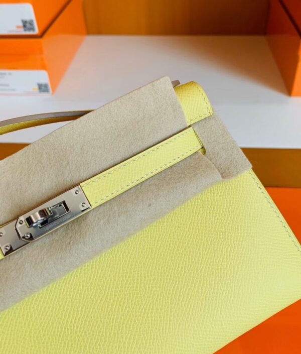 mmexport1673323341012-871x1024-1 Hermes Kelly Pochette Epsom 9R Lemon Yellow Silver Hardware 22cm Full Handmade