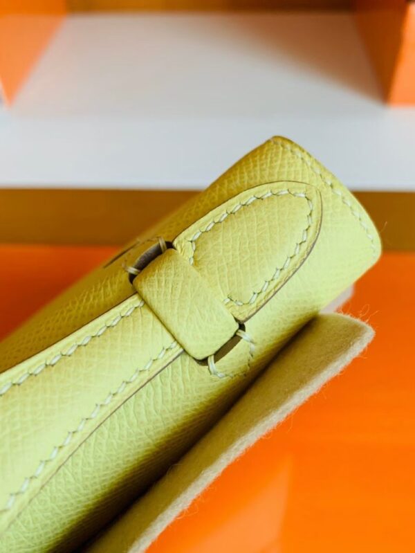 mmexport1673323342661-769x1024-1 Hermes Kelly Pochette Epsom 9R Lemon Yellow Silver Hardware 22cm Full Handmade