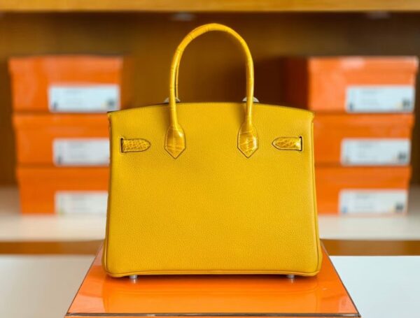 mmexport1673338424340-1024x776-1 Hermes Birkin Touch Togo & Shiny crocodile 9D Amber Yellow Silver Hardware 30cm Full Handmade