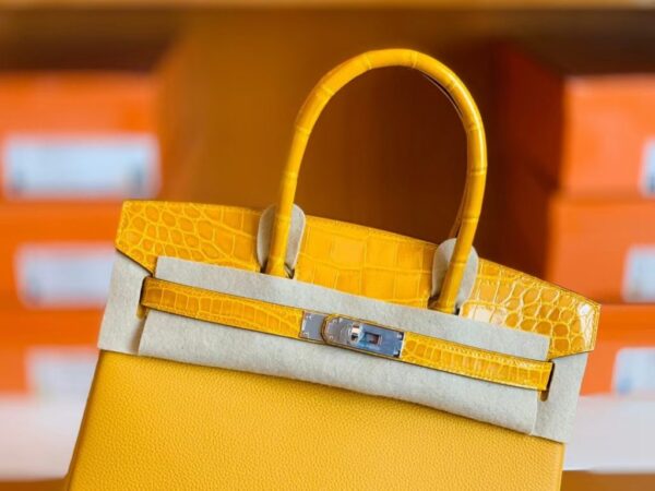 mmexport1673338428217-1024x768-1 Hermes Birkin Touch Togo & Shiny crocodile 9D Amber Yellow Silver Hardware 30cm Full Handmade