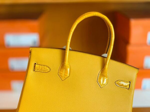 mmexport1673338429781-1024x768-1 Hermes Birkin Touch Togo & Shiny crocodile 9D Amber Yellow Silver Hardware 30cm Full Handmade
