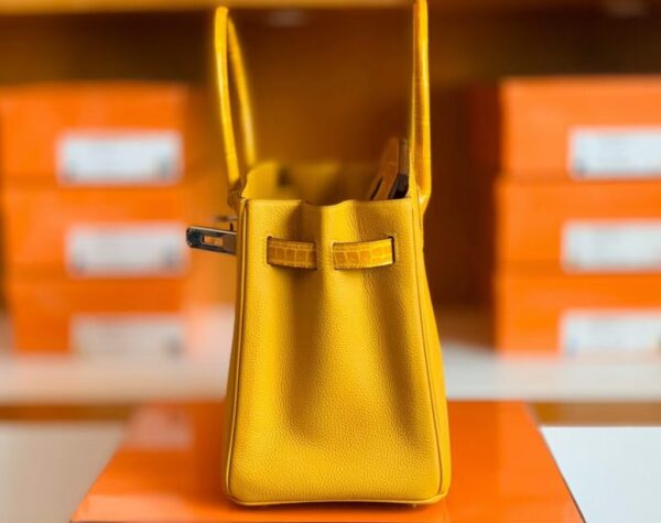 mmexport1673338433160-1024x810-1 Hermes Birkin Touch Togo & Shiny crocodile 9D Amber Yellow Silver Hardware 30cm Full Handmade