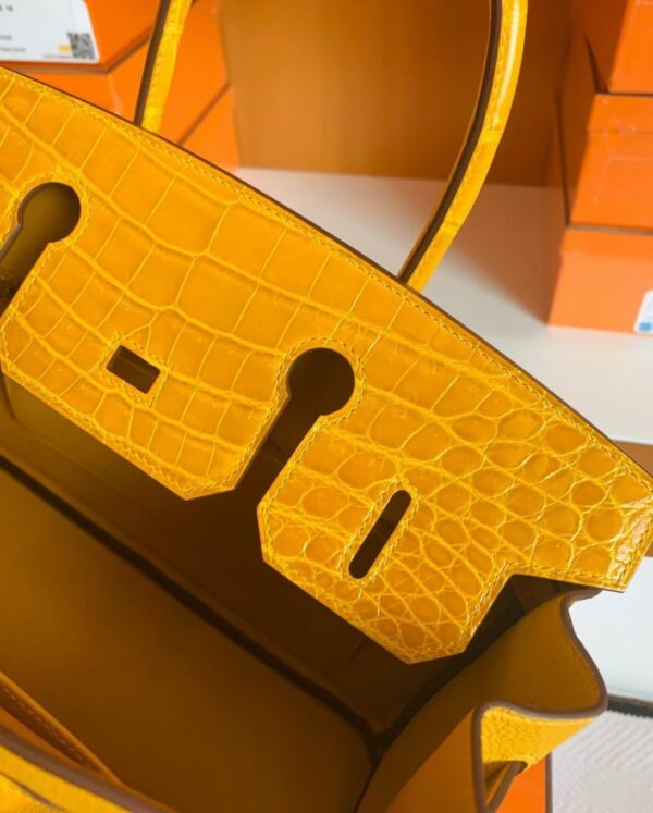 mmexport1673338434943-823x1024-1 Hermes Birkin Touch Togo & Shiny crocodile 9D Amber Yellow Silver Hardware 30cm Full Handmade