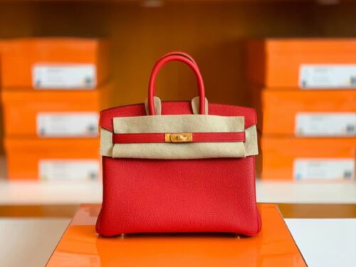 Hermes Birkin Togo Q5 rouge casaque Gold Hardware 25cm Full Handmade