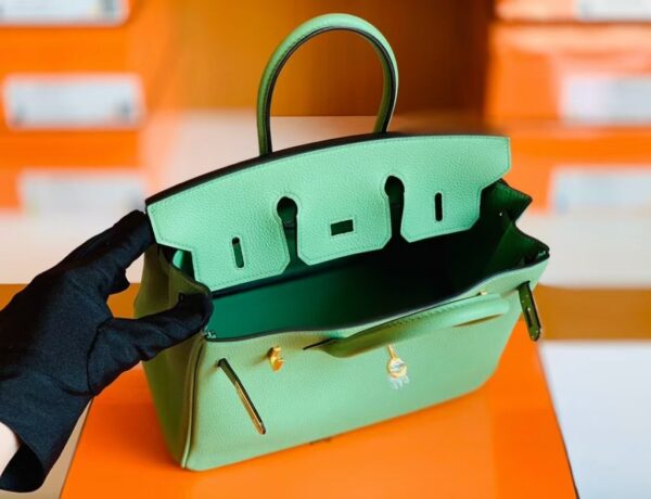 Hermes Birkin Togo Avocado green Gold Hardware 25cm Full Handmade