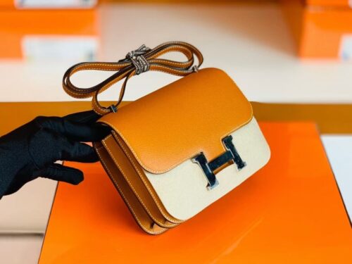 Hermes Constance Epsom Golden Silver Hardware 18cm Full Handmade
