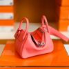 mmexport1673338761229-1024x789-1 Hermes mini Lindy TC Leather 8w lipstick pink Silver Hardware 19cm Full Handmade