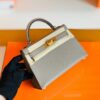 Hermes Mini Kelly Epsom gris ashpite Gold Hardware 19cm Full Handmade
