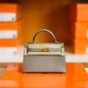 Hermes Mini Kelly Epsom gris ashpite Gold Hardware 19cm Full Handmade