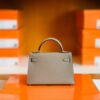 Hermes Mini Kelly Epsom gris ashpite Gold Hardware 19cm Full Handmade