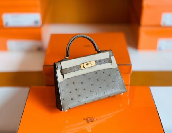 mmexport1673338848719-1024x791-1 Hermes Mini Kelly Ostrich etoupe grey Gold Hardware 19cm Full Handmade