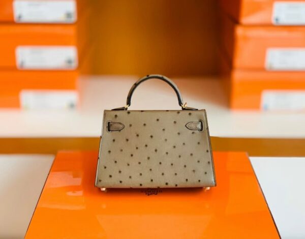 mmexport1673338853742-1024x802-1 Hermes Mini Kelly Ostrich etoupe grey Gold Hardware 19cm Full Handmade