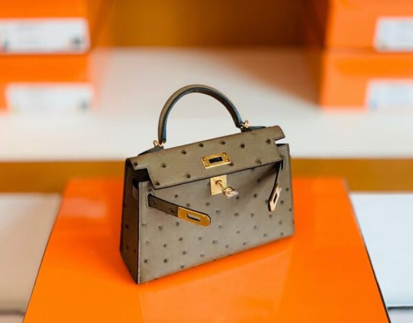 mmexport1673338860744-1024x800-1 Hermes Mini Kelly Ostrich etoupe grey Gold Hardware 19cm Full Handmade