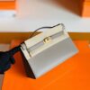 Hermes Kelly Pochette Epsom gris ashpite Gold Hardware 22cm Full Handmade