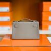 Hermes Kelly Pochette Epsom gris ashpite Gold Hardware 22cm Full Handmade