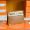 Hermes kelly dance Swift Golden Brown Silver Hardware 22cm Full Handmade